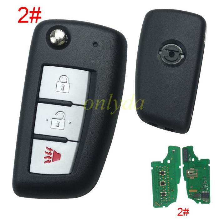 For Nissan 2+1/ 2button remote Kicks JUKE 2019+  key with 434mhz 7961M 4A chip  FCCID:CWTWB1G767  Model:TWB1G767 IC:1788D-FWB1G767, pls choose button
