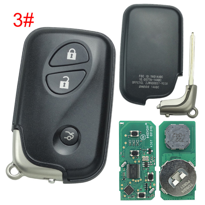 KEYDIY TDB04-3 TDB04-4 KD Smart Key Universal Remote Control With Toyota 4D chip ,please choose the key shell