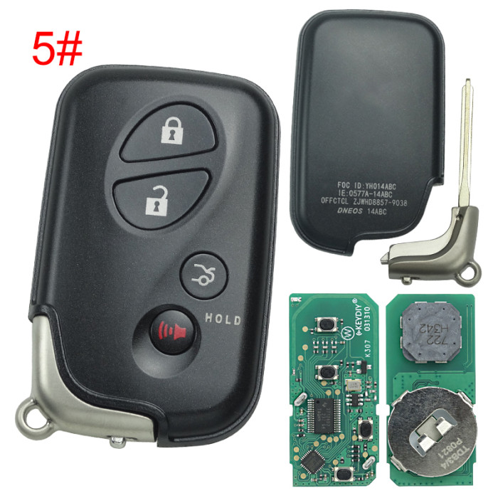 KEYDIY TDB04-3 TDB04-4 KD Smart Key Universal Remote Control With Toyota 4D chip ,please choose the key shell