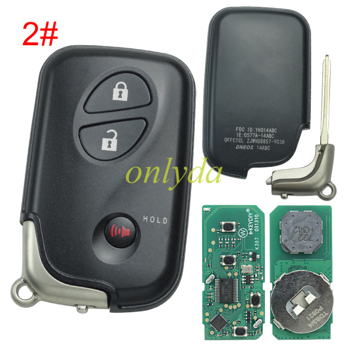 KEYDIY TDB04-3 TDB04-4 KD Smart Key Universal Remote Control With Toyota 4D chip ,please choose the key shell