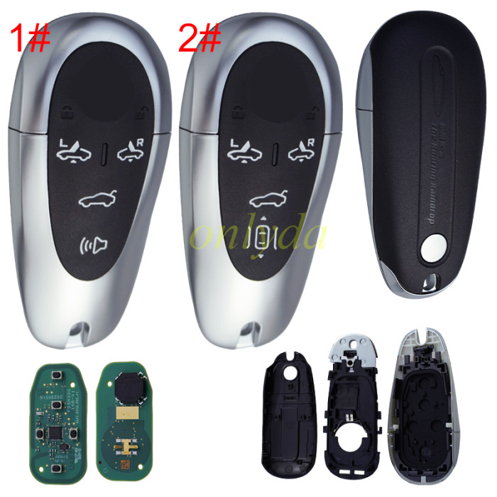 MG Cyberster OEM remote 5 buttons with panic and parking button with 433mhz,without emergency blade Specific chip:HitagAES 4A