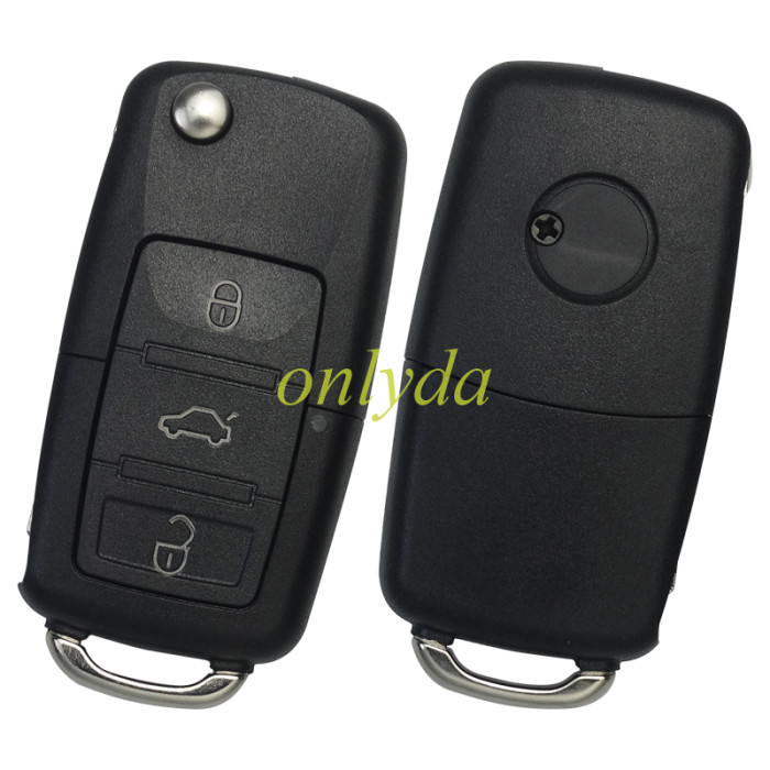 For VW 3 button remote key blank  without battery clamp, the blade is HU66.  Fit for Keydiy/Xhorse PCB(the key head connect face is square)