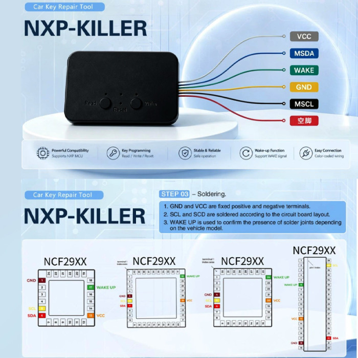 【main unit + one piece BMW Adapter】 Super NXP Killer Unlimited Version , NCF29XX Chip Remote Programmer