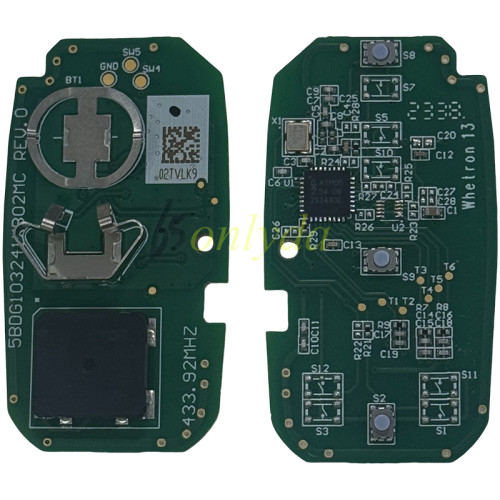 original Chevrolet 3 button remote key with 434MHZ with 4A chip