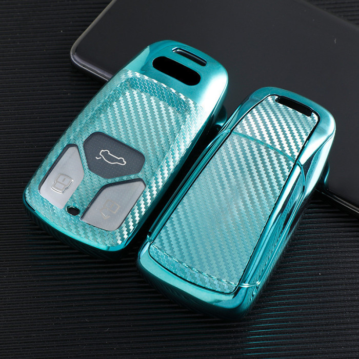 For Audi new Q7,TT,A4,3 button  TPUprotective key case, Transparent button , please choose the color