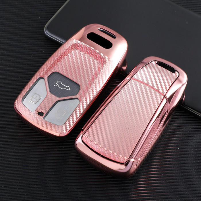 For Audi new Q7,TT,A4,3 button  TPUprotective key case, Transparent button , please choose the color