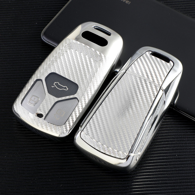 For Audi new Q7,TT,A4,3 button  TPUprotective key case, Transparent button , please choose the color