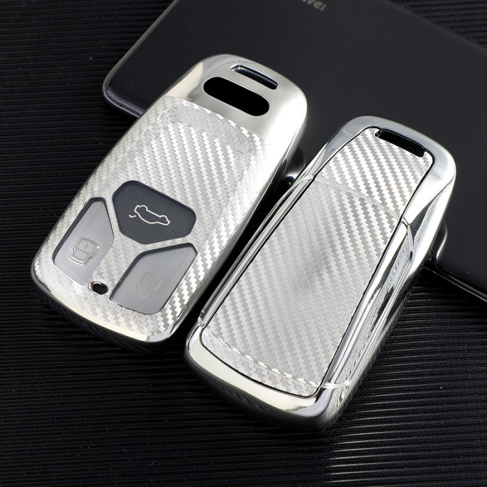 For Audi new Q7,TT,A4,3 button  TPUprotective key case, Transparent button , please choose the color