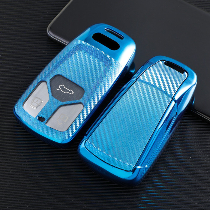 For Audi new Q7,TT,A4,3 button  TPUprotective key case, Transparent button , please choose the color