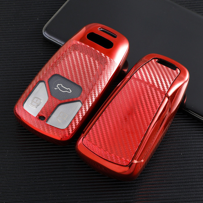 For Audi new Q7,TT,A4,3 button  TPUprotective key case, Transparent button , please choose the color