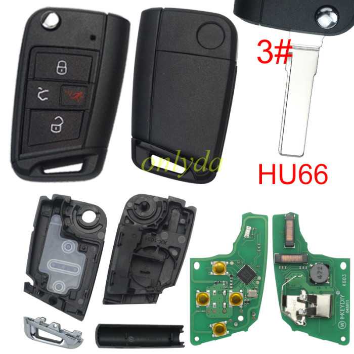 KEYDIY  4 button DZ-ZB15-4 smart key for VW MQB support 5C