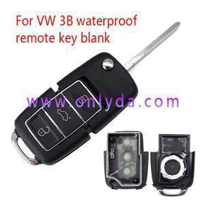 For  VW 3 button   waterproof  remote key blank （black