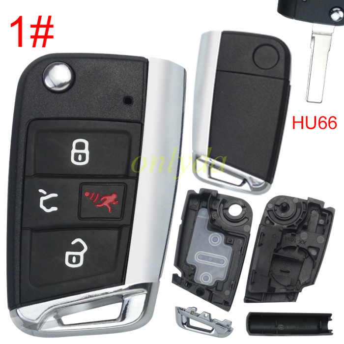 For VW remote key shell with badge, blade 1#HU66/ 2#HU162, Pls choose model