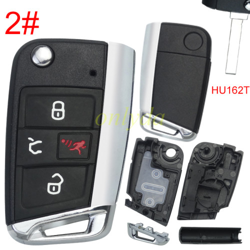 For VW remote key shell with badge, blade 1#HU66/ 2#HU162, Pls choose model