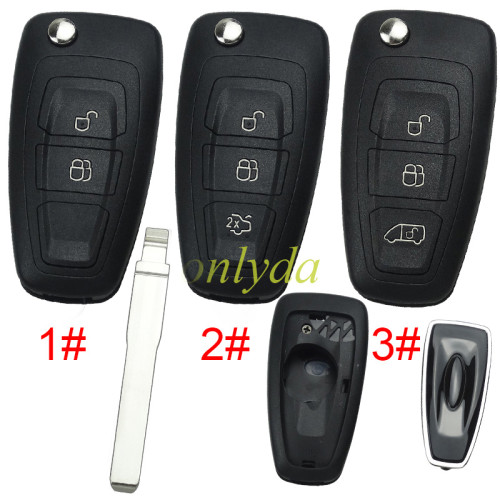 Ford focus flip  remote key blank，pls choose button