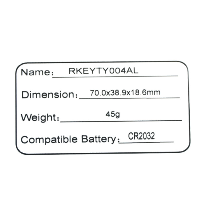 TY004AL 4‑Button Flip Universal Remote Key