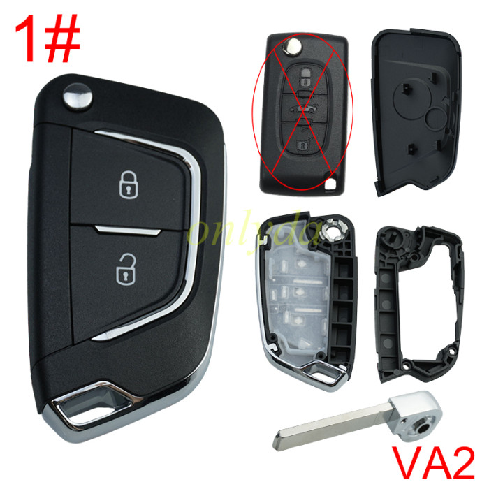 For Peugeot modified key shell , without badge place, Without battery holder , VA2 blade , pls choose button