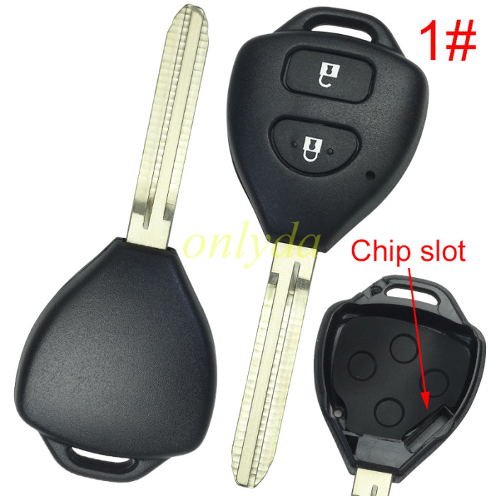 free shipping 10pcs/unit,Toyota 3+1 button remote key shell with Toyota43 blade with red panic (no logo)