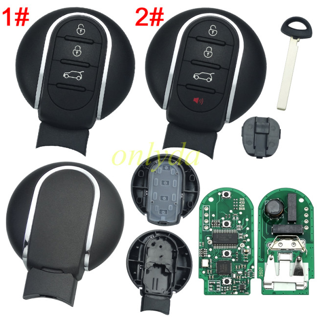 For BMW Mini Cooper 3/4 button Keyless Mini remote key with 315mhz/434mhz/868mh zwith 7945 ID49 Chip PN:IDGNG1 aftermerket PCB+aftermarket shell, pls choose button and frequency