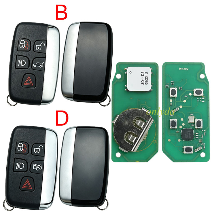 For Landrover  smart key 4+1 button 315MHZ /433 MHZ  with 7945 chip  changeable ID  Range Rover Sport, Vogue, Evoque, Velar 2010+  FCC ID: KOBJTF10A 5E0U402479