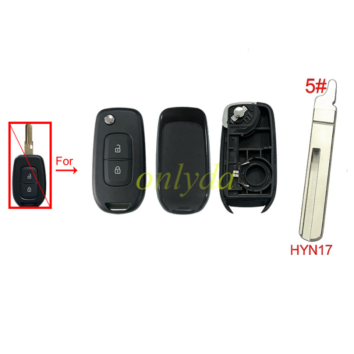 For Renault 2 button upgrade remote key shell 【without badge】, pls choose blade