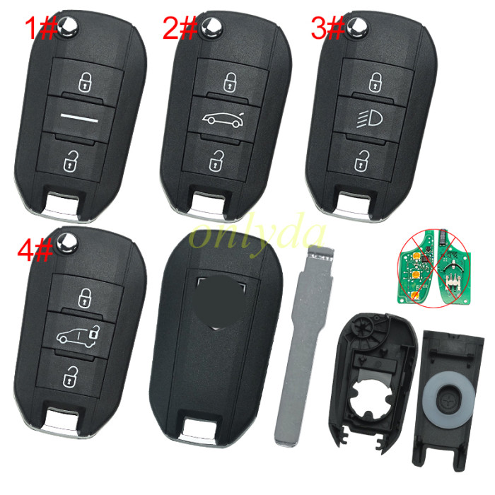 European Style for Peugeot remote key shell with New Peugeot Badge