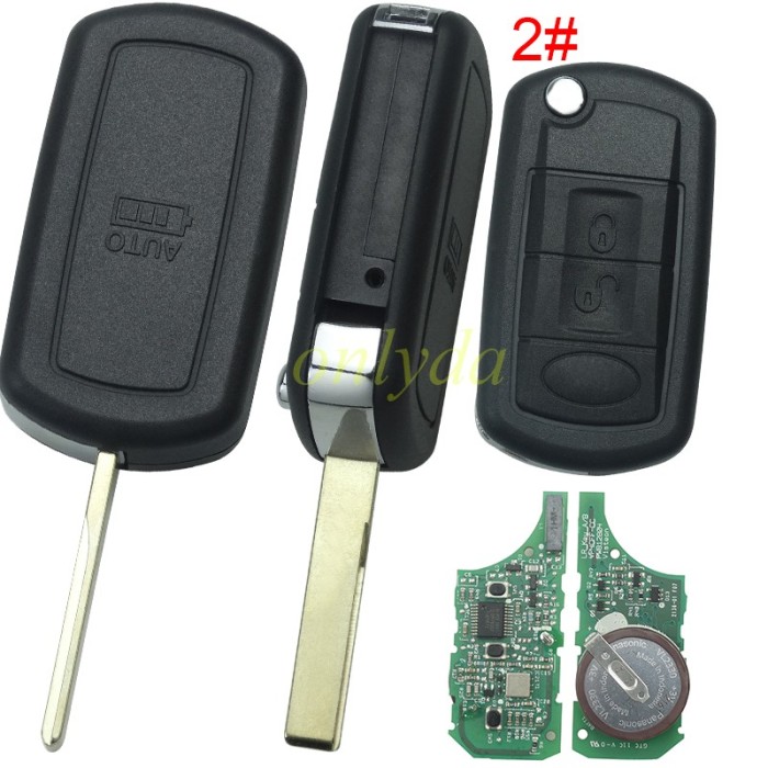 For Landrove 3 button remote key with 434mhz used for Discovery III with  with PCF7941 chip Original PCB with aftermarket shell