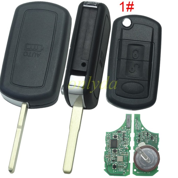 For Landrove 3 button remote key with 434mhz used for Discovery III with  with PCF7941 chip Original PCB with aftermarket shell
