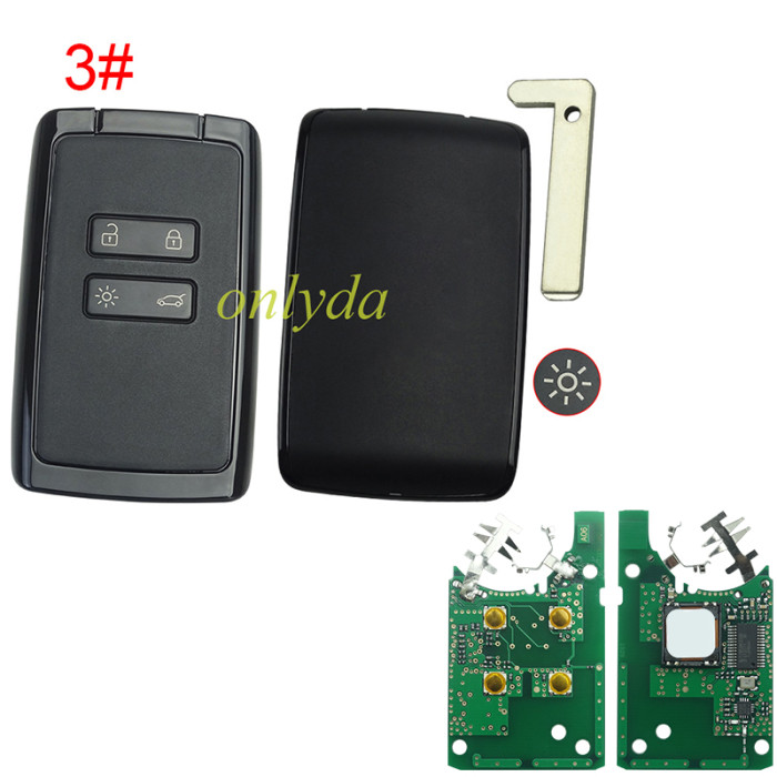 【High-Quality Aftermarket, ID4A PCF7953M】High quality Keyless card for Renault  Megane4, Talisman, Espace5 2016+ Smart Key With 4Buttons 285977147R 433MHz HITAG AES original PCF7953M ID4A CMIIT ID:2014DJ3371