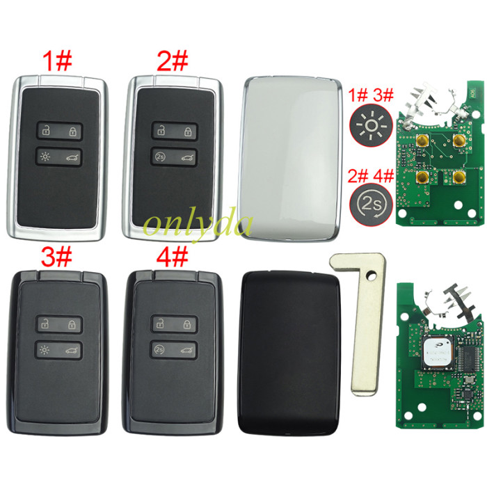 【High-Quality Aftermarket, ID4A PCF7953M】High quality Keyless card for Renault  Megane4, Talisman, Espace5 2016+ Smart Key With 4Buttons 285977147R 433MHz HITAG AES original PCF7953M ID4A CMIIT ID:2014DJ3371