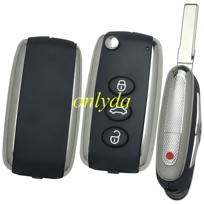 For Bentley 3 button remote key 315Mhz/433MHZ  ASK Keyless  For Bentley Continental GT / Flying Spur  PCF7942AA (HITAG2) / 46 CHIP PCF7961A &LED light green (Please choose freqency )