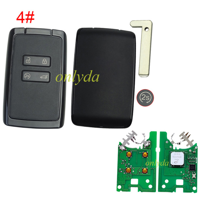【Aftermarket, 4A AES NCF29A1M】keyless card for Renault Clio 5,Megane 4,Espace 5,Talisman phase 2 2019-2023，NCF29A1M / 4A AES transponder 433.92Mhz4 Button compatible with Renault/Dacia Arkana Megane IV,Espace V,Kadjar, Koleos II,Clio V,Captur II,Scenic IV,Trafic III,Zoe II, Duster