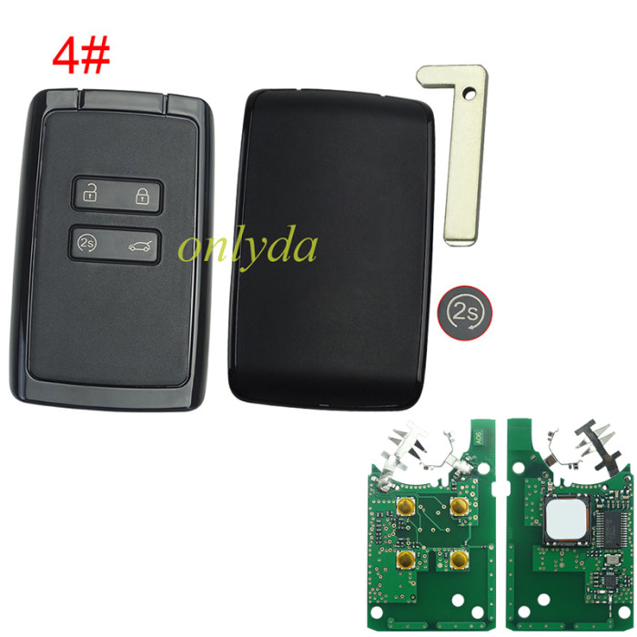 【High-Quality Aftermarket, ID4A PCF7953M】High quality Keyless card for Renault  Megane4, Talisman, Espace5 2016+ Smart Key With 4Buttons 285977147R 433MHz HITAG AES original PCF7953M ID4A CMIIT ID:2014DJ3371