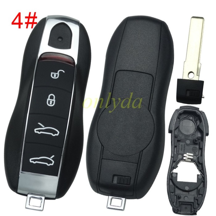 For Porsche remote key blank with badge , pls choose button model