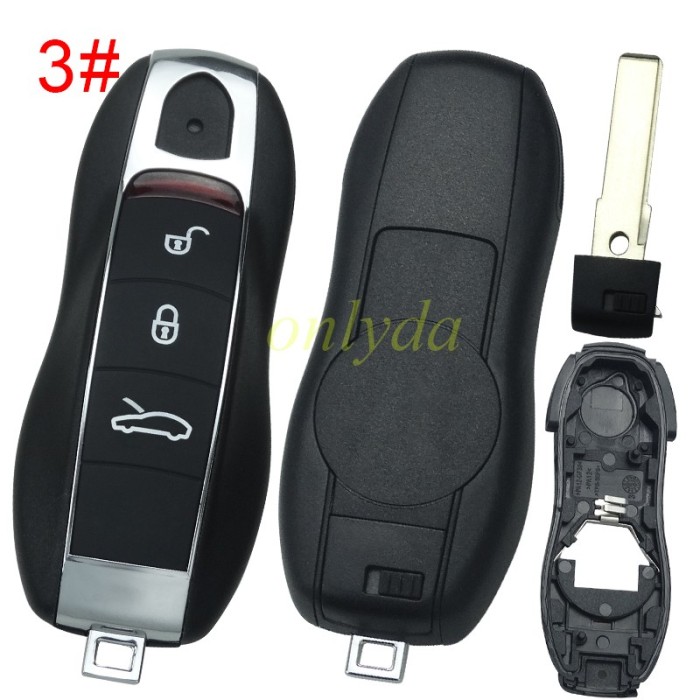 For Porsche remote key blank with badge , pls choose button model