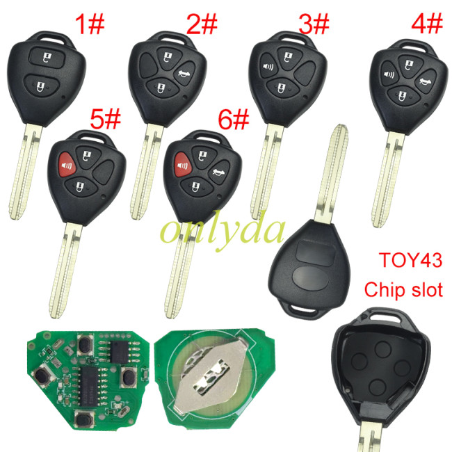 FOR Toyota Remote Key   for Hilux  and Yaris 433MHz,4D67 chip, Pls choose model