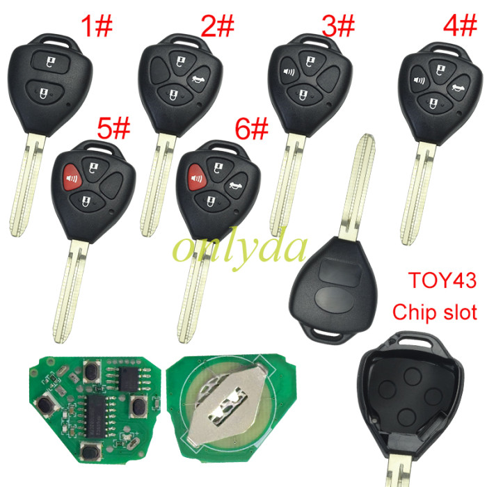 FOR Toyota Remote Key   for Hilux  and Yaris 433MHz,4D67 chip, Pls choose model