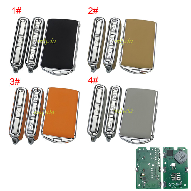 For Volvo smart card 3+1 button 433.92 Mhz chip：8A (Tiris DST AES） CMIIT ID:2015DJ3461 IC:4008C-HUF8423 FCC ID YGOHUF8423 with Leather soft cover