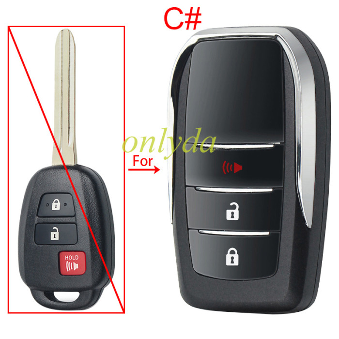 For Toyota  Modified remote key shell without badge , pls choose button