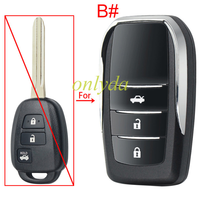 For Toyota  Modified remote key shell without badge , pls choose button
