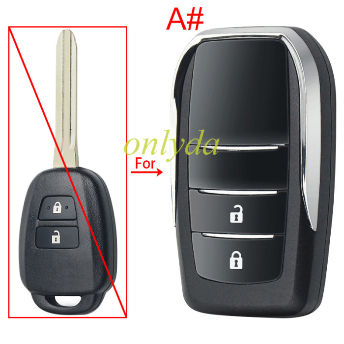 For Toyota  Modified remote key shell without badge , pls choose button