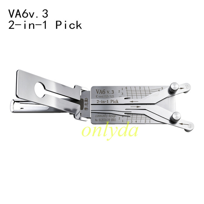 For Lishi VA6 lock pick and decoder together  2 in 1used for Renault