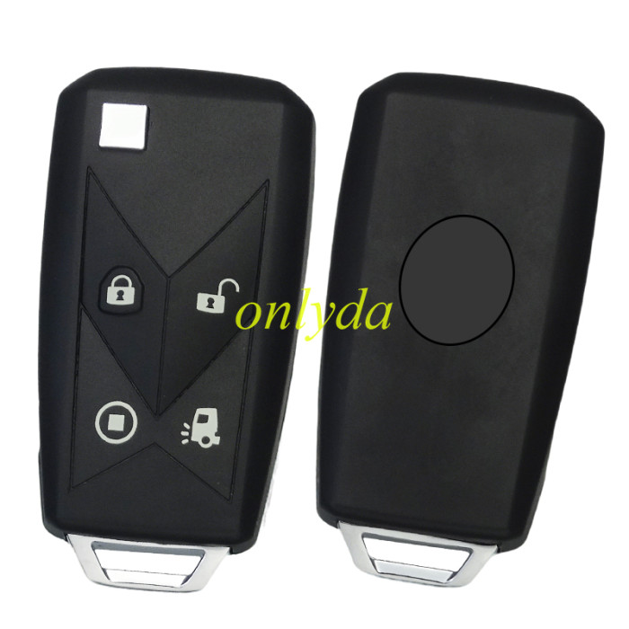 For Renault flip key shell 4 button with badge， Two-Color Overmolding craft