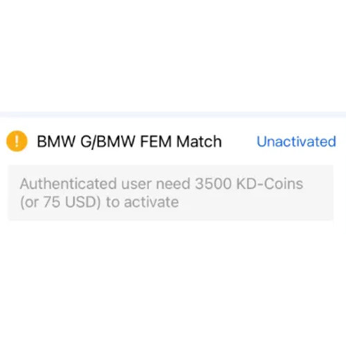 [KEYDIY Wallet Recharge 75 USD] Enable function for BMW G / FEM match - pls note this Only for USD enable. Pls provide your keydiy account , the account must be verifided