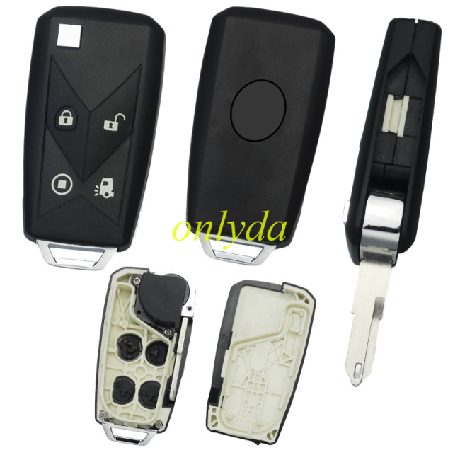 For Renault flip key shell 4 button with badge, Two-Color Overmolding craft