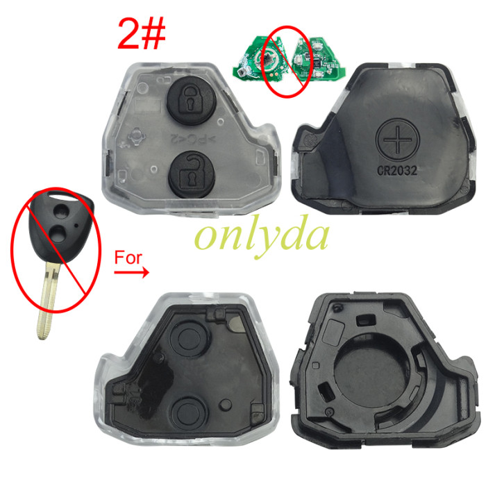 For Toyota 2 button remote inner part shell, pls choose button