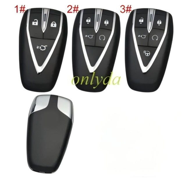 Changan EADO PLUS UNIK-K CS75 Smart Key,2021+ 4 Buttons 3608030-MK02-AA 433MHz-4AChip-FSK OEM remote key chip：HITAG 128-bits AESID4ANCF29A1M