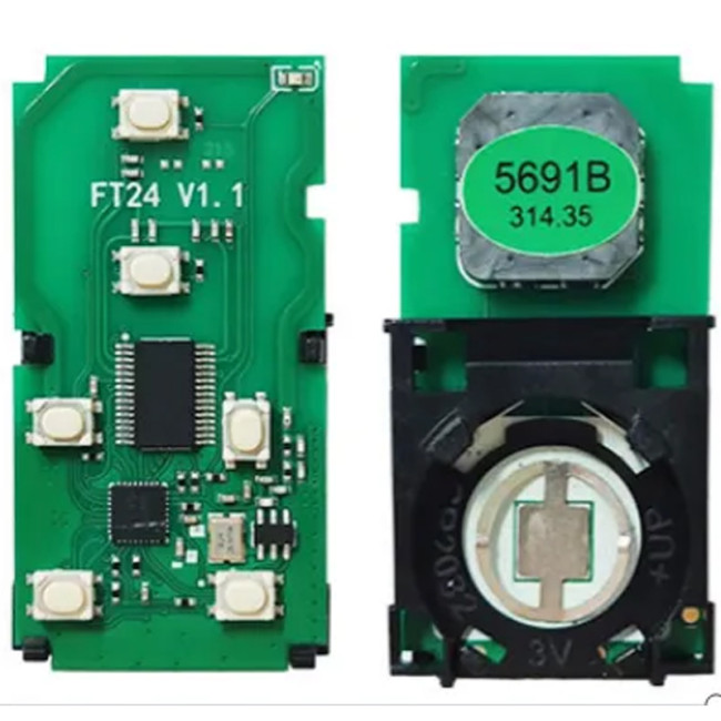 6 Button keyless 312-314mhz/315mhz/433-434mhz/Keyless Entry FT24-5691B Smart Remote Pcb Board Suitable for Toyota Sienna 2011-2019.
