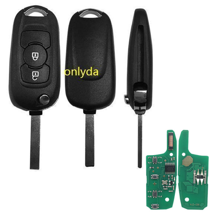 Opel 2 button flip remote key  with 434mhz with  PCF7937E & PCF7941E HITAG2 46chip  use for Opel/VAUXALL  Astra K 2015-2017