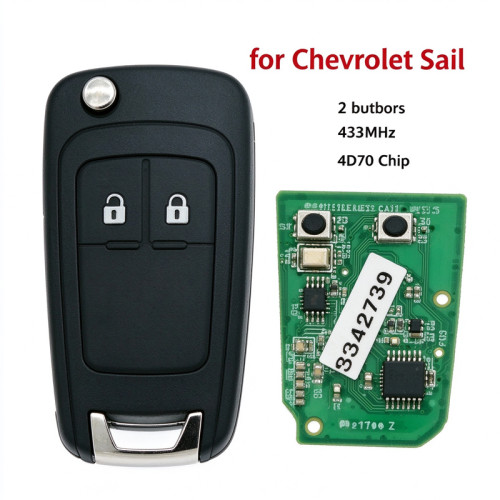 For Chevrolet Sail 2 buttons 433Mhz 4D70 Chip Bcuik Excelle  Sail